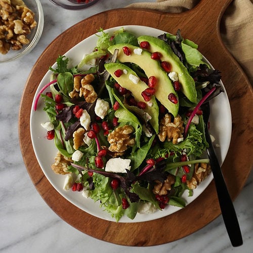 green bean & pomegranate chopped salad with feta dressing Green Bean & Pomegranate Chopped Salad with Feta Dressing