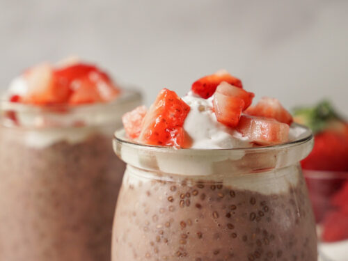 Strawberry Chia Pudding with Oat Milk